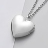 Glossy necklace stainless steel heart-shaped, mirror effect, wholesale, 45cm