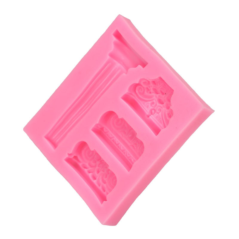 Bricolaje estilo europeo retro romano columna molde fondant cake decoración edificio retro columna chocolate epoxi molde