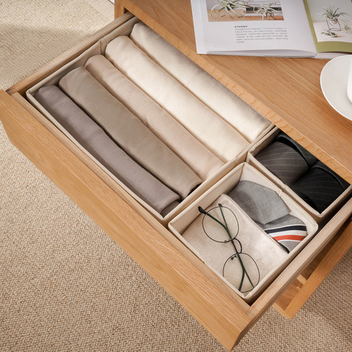 Tianzong fabric separated underwear storage box desktop organizer box underwear socks bra drawer storage box home xs