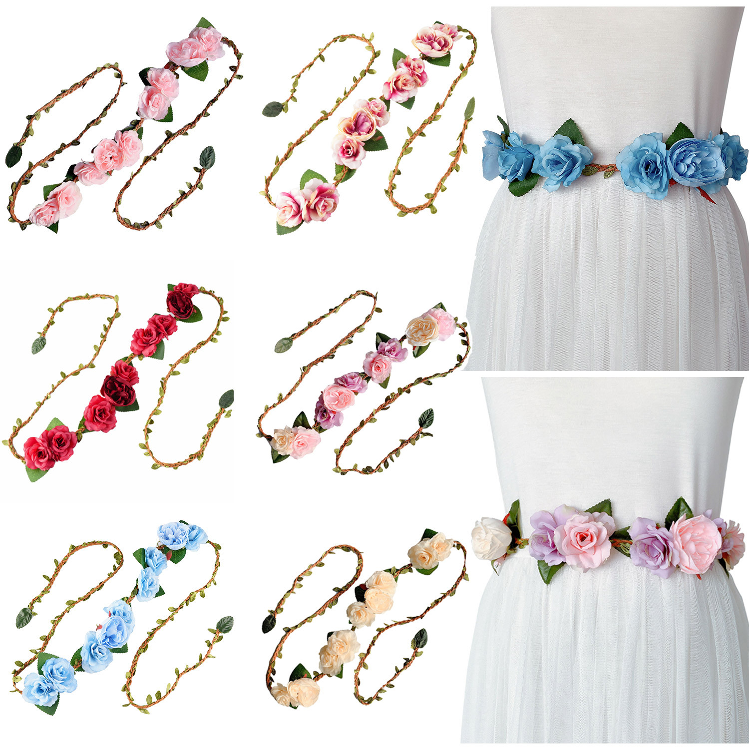 XW208 Dana Original Mori Rose Flower Bride Belt Pregnant Women Party Holiday Photography Waist Cross Border