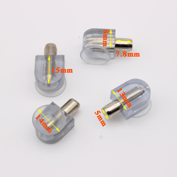 5cm/6cm soporte de estante de vidrio soporte de estante de plástico con ventosa partición pin soporte de soporte transparente conector