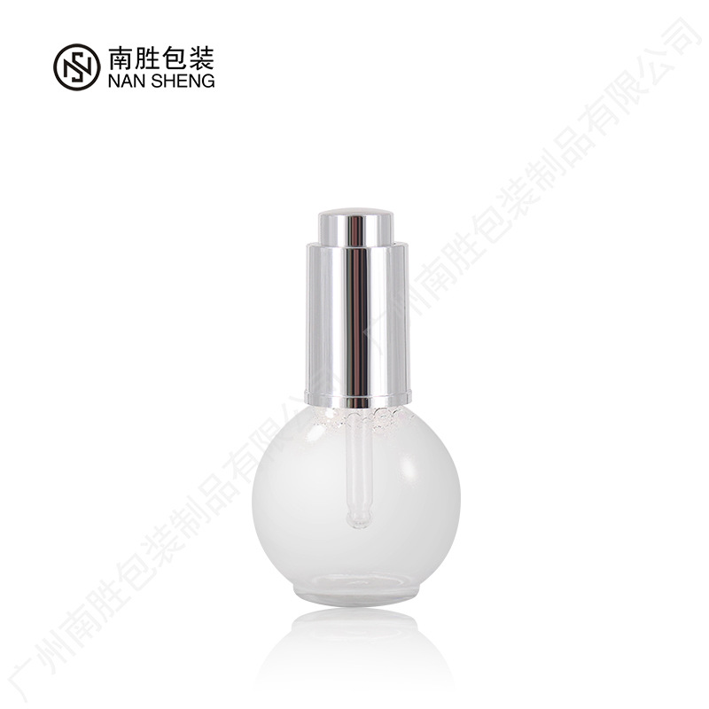 Small bulb Press drop bottle transparent 15ml glass big belly bottle essential oil liquid sub-bottle skin care products packaging wholesale