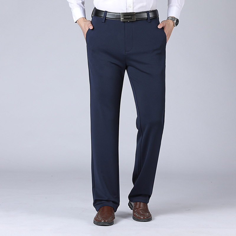 2023 verano nuevos hombres pantalones antiarrugas no planchado estiramiento negocios pantalones casuales pantalones de traje pantalones largos rectos sueltos de los hombres