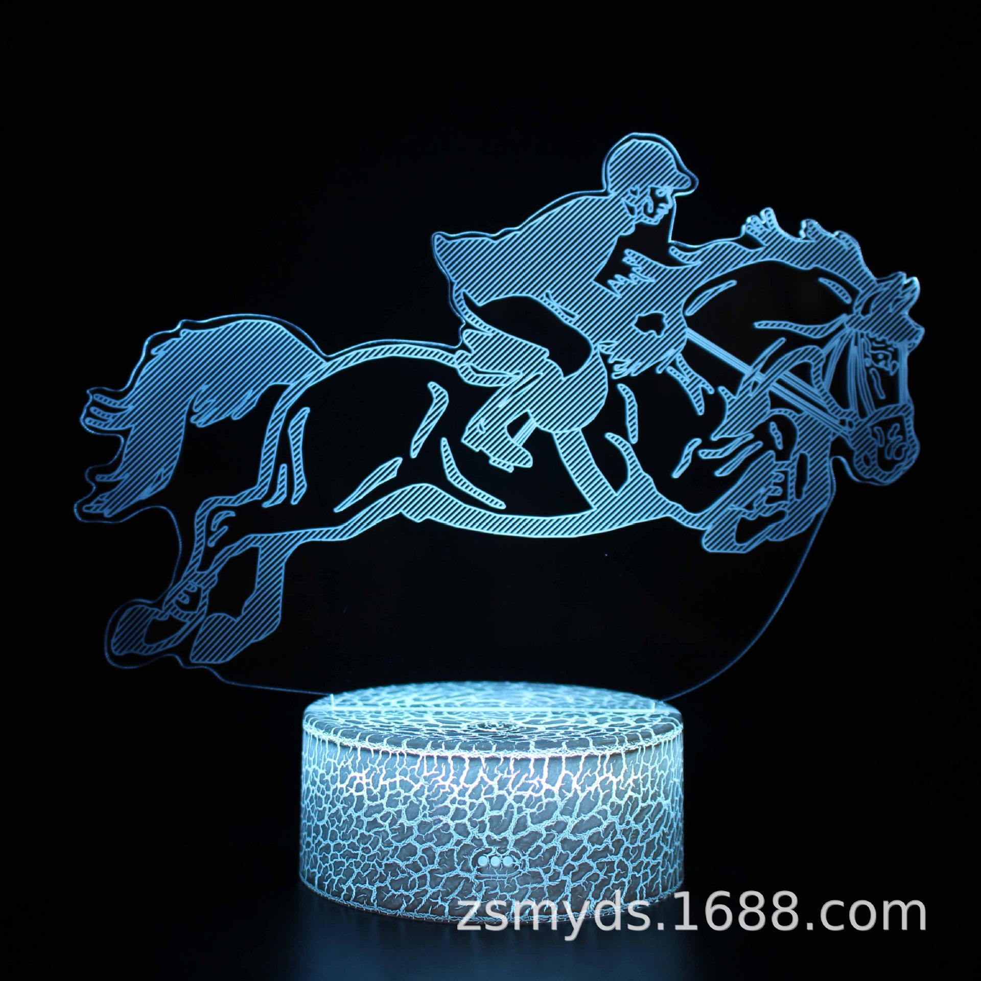 Cruz-frontera dedicado serie de caballos 3D lámpara de modelado de luz nocturna LED lámpara de ilusión estéreo visual lámpara de mesa de noche USB