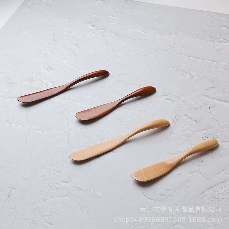 Cuchillo de mermelada de madera directo de fábrica Cuchillo de mantequilla chino Máscara de belleza Cuchillo espátula en stock Soporte al por mayor Letras