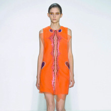 2025春季S189欧美真丝欧根缎手工D家精品100%桑蚕丝连衣裙