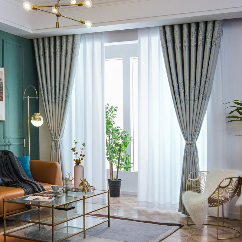 Keqiao moderno simple poliéster jacquard alto sombreado cortina de tela al por mayor sala de estar dormitorio cortina vertical transfronteriza en stock