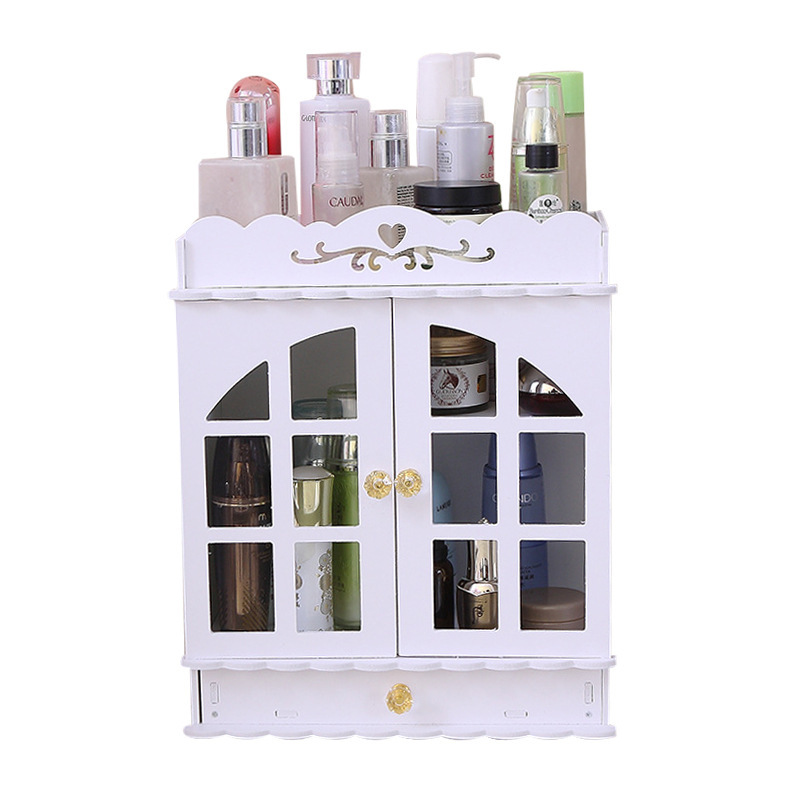 Caja de almacenamiento de cosméticos de escritorio de estilo coreano caja de almacenamiento de plástico fábrica al por mayor almacenamiento rack maquillaje organización almacenamiento