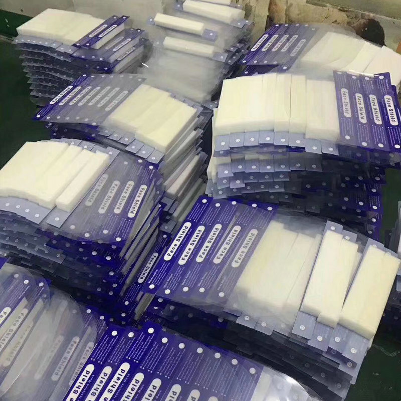 厂家批发单面双面 防雾PET面罩半成品隔离防护面罩胶片半成品面罩