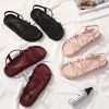 2024 new net red sandals female casual daily female students beautiful thick bottom fairy wind sand beach flat bottom Roman shoes