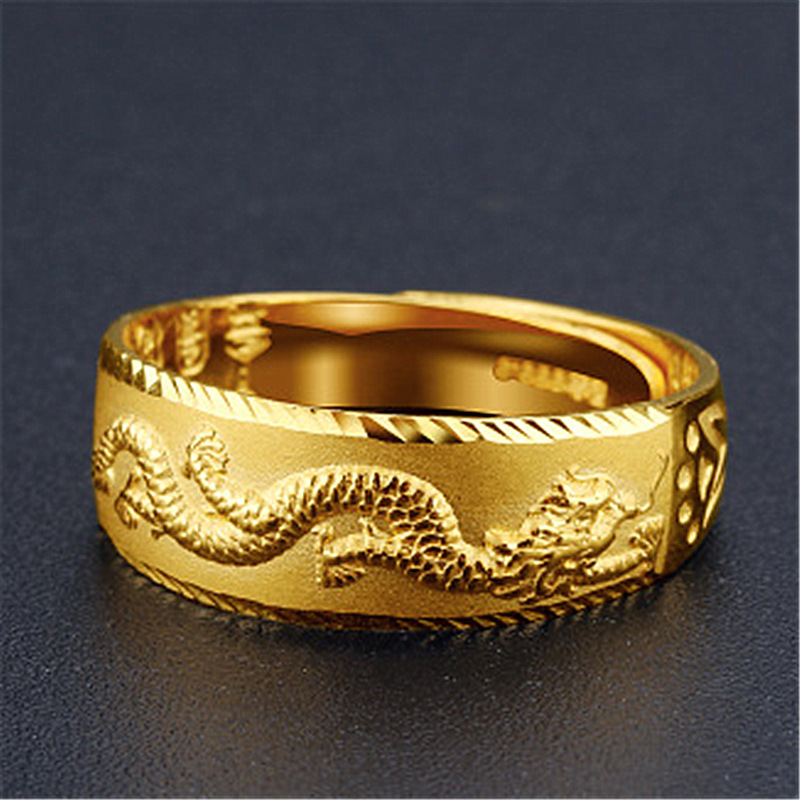 Golden one size retro fashionable ring