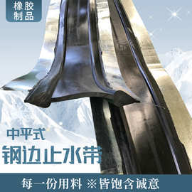 钢边式橡胶止水带中平式 中埋式水利建筑工程伸缩缝用止水带300*6