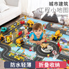 Toy, game mat, city buildings, parking, card