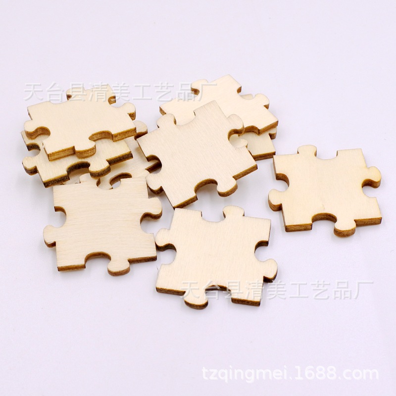 15/20/30/40mm ensamblado bloques de construcción de dibujos animados rompecabezas DIY ensamblado bloques de construcción adornos de madera 50 unidades por paquete