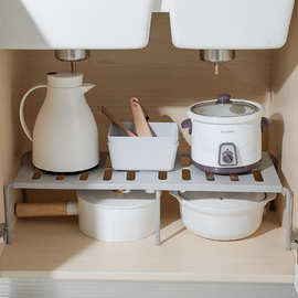 厨房置物架免打孔家用调味料收纳架塑料调料架可伸缩厨房用品架子