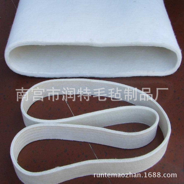 工厂供应 出售羊毛毡套、皮革压纹毛毡套、挤水机毛毡带 尺寸多选