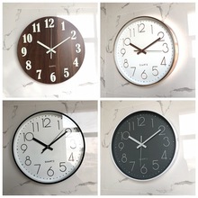12英寸钟表数字挂钟客厅家用静音家居石英时钟夜光挂钟圆挂