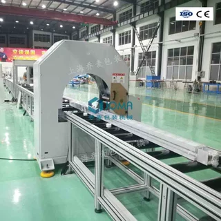厂家供水平缠绕包装机 卧式缠绕膜打包机 铝型材缠绕膜机乔麦品牌