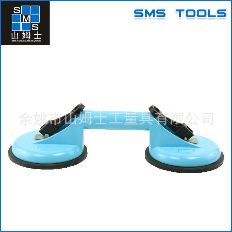 厂家供应铝合金浅蓝色两爪瓷砖玻璃吸盘 双头瓷砖玻璃吸盘