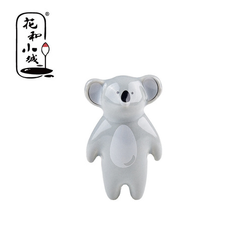 Flowers and Little Town Panda Fox Koala Cartoon Ceramic Handle Animal American Style Dresser Drawer Single Hole Handle