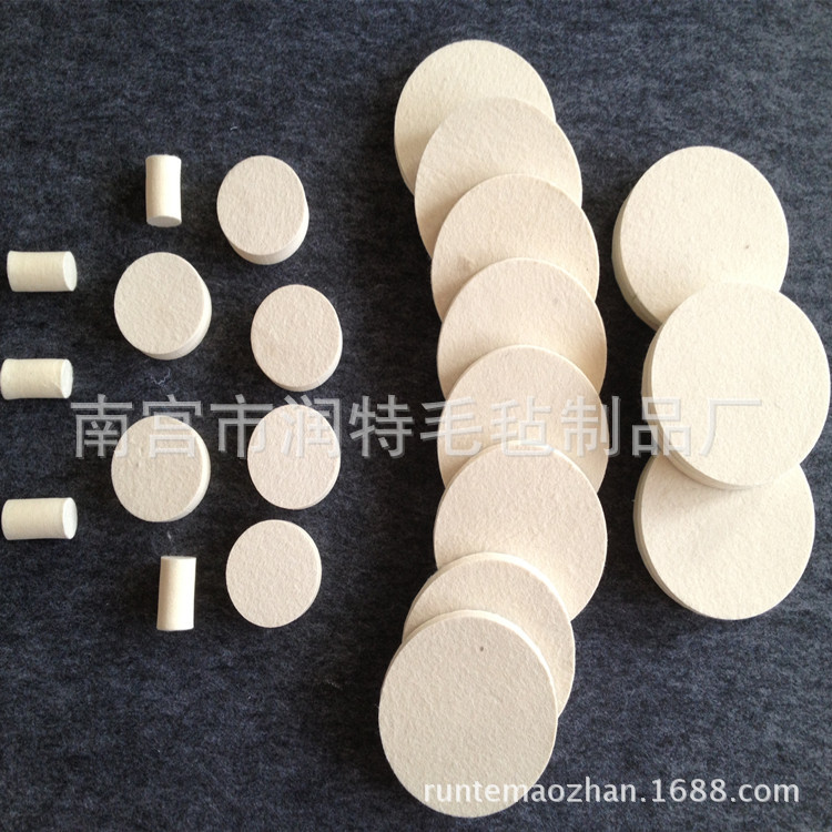 跨境直销 抛光毛毡 圆柱、圆形羊毛毡段 羊毛过滤毛毡 细白毡