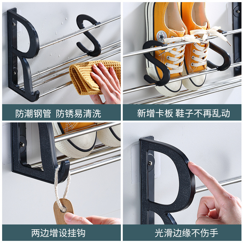 Estante para Zapatos Adhesivo para Puerta, sin Taladro, para Baño, Hogar, Venta al por Mayor Directa de Fábrica