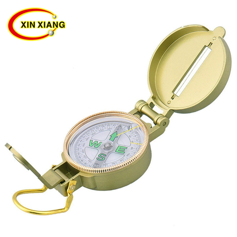 Алюминиевый сплав Открытый альпинистский компас полный металл флип Кемпинг принадлежности Американский север игла золотой стиль