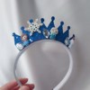 Children's cartoon blue cute headband, with snowflakes, with gem, dress up