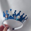 Children's cartoon blue cute headband, with snowflakes, with gem, dress up