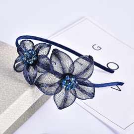 韩国超仙花朵气质发卡刘海压发DIY发箍 手作串珠花朵女士发箍
