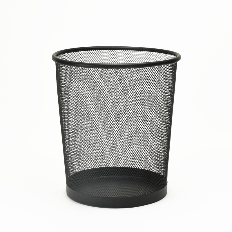 [Fabricante] cubo de basura de metal de la Oficina papelera de almacenamiento en el hogar Cubo de hierro Net anti-herrumbre descubierta papelera al por mayor