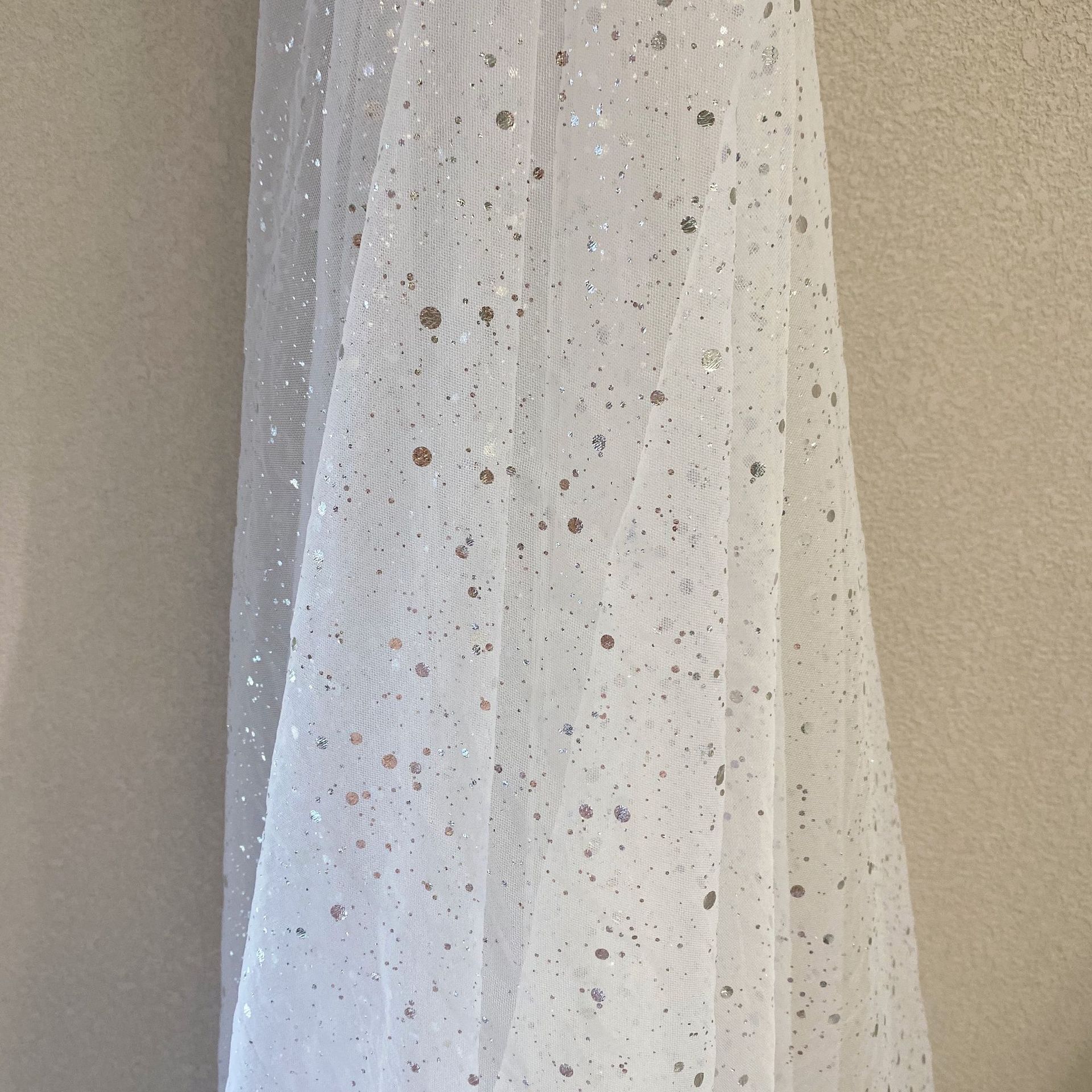 Nueva malla de malla especial belleza dorado plata estampado caliente tamaño los niños ropa gasa vestido boda hanfu artesanía tela al por mayor