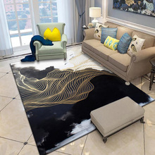 北欧抽象风格客厅地毯 现代简约美式茶几沙发垫 卧室床边地垫
