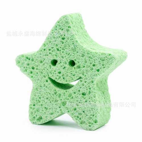 Manufacturer of wood pulp cotton baby bath sponge, face wash sponge, cartoon special-shaped wood pulp sponge