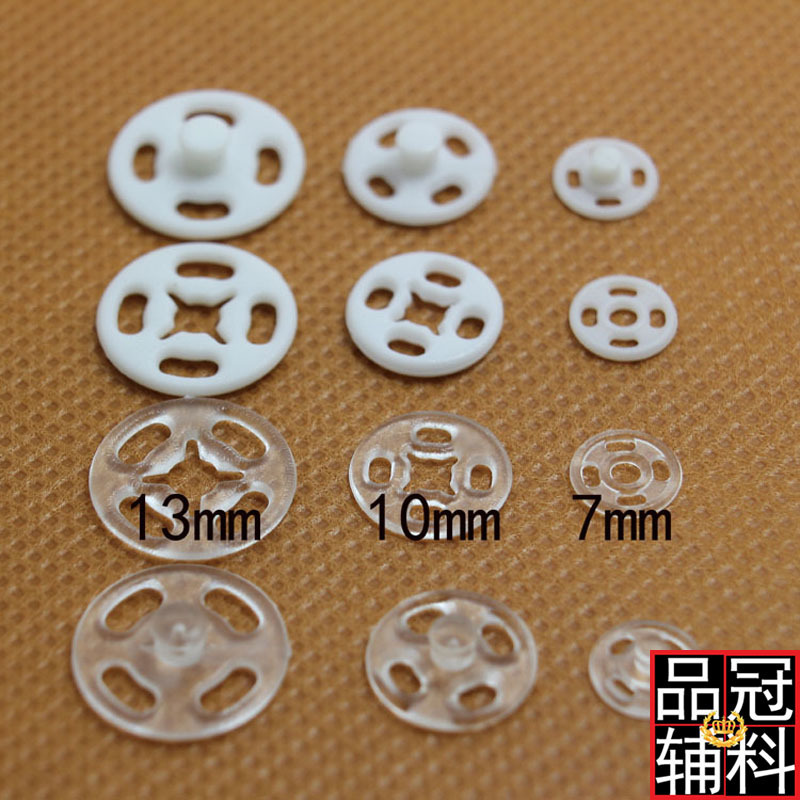 Hidden Buckle Invisible Button Clothing Accessories Wholesale Button Metal Buckle Snap Button Mother-In-Law Button White Transparent 7-21mm