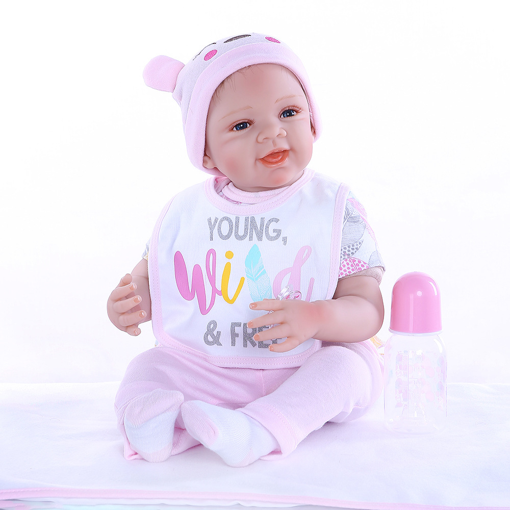 Simulación muñeca bebé sonriente cara lindo bebé transfronterizo Comercio exterior e-commerce suministro Venta caliente Nuevo recomendar