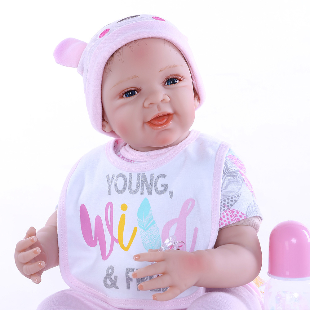 Simulación muñeca bebé sonriente cara lindo bebé transfronterizo Comercio exterior e-commerce suministro Venta caliente Nuevo recomendar