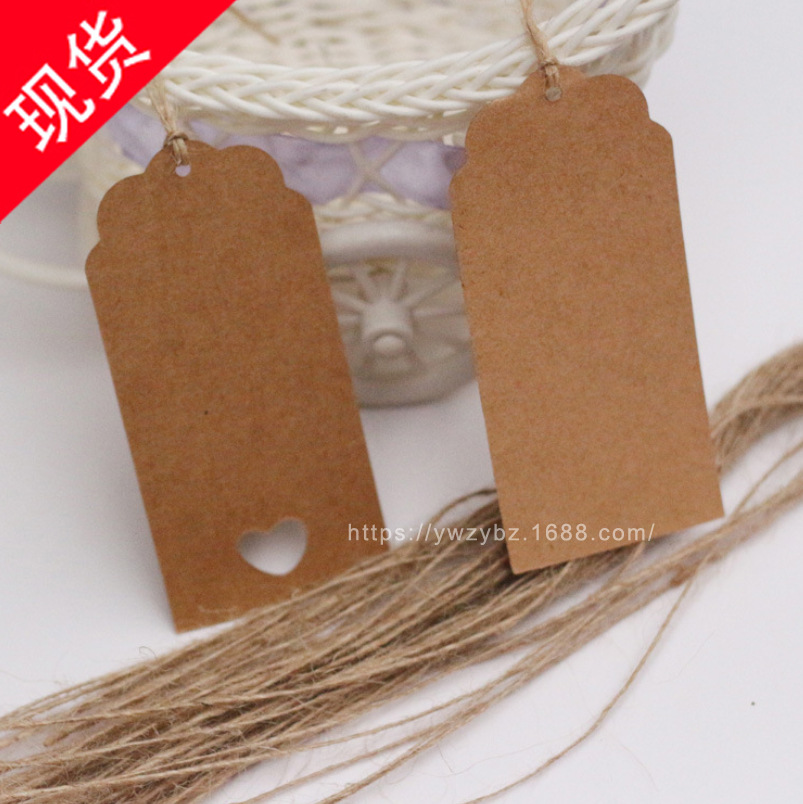 现货批发速卖通套装牛皮纸吊牌服装挂件吊牌复古风牛皮标签