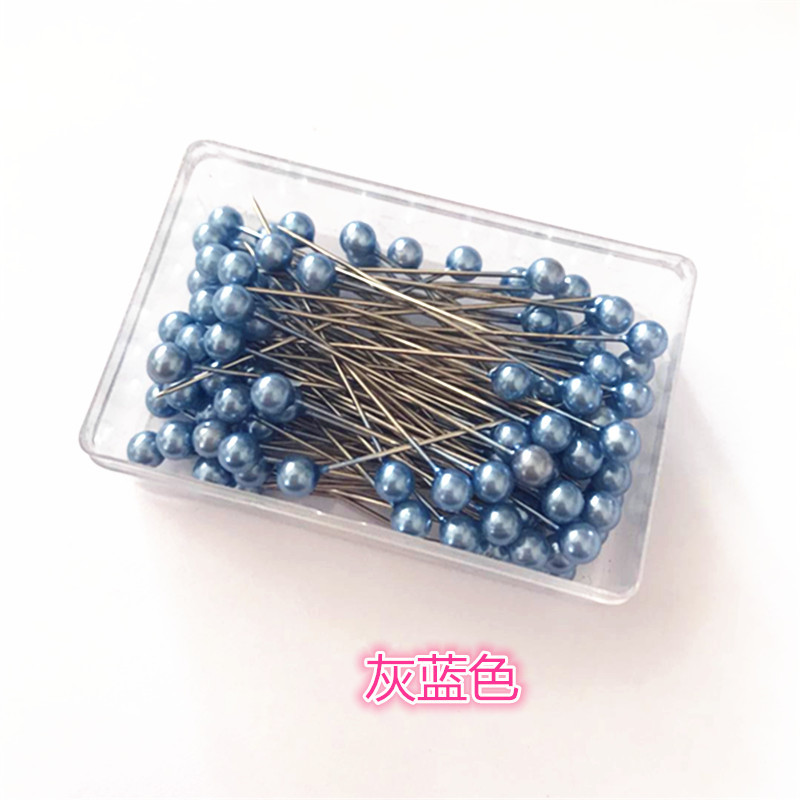 Venta al por mayor niquelado 100 unidades color perla aguja de alta calidad perla Pin Acero inoxidable ropa vertical corte posicionamiento aguja