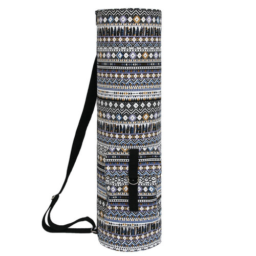 Ethnic-style outdoor canvas yoga bag storage bag cylindrical single-shoulder fitness storage bag Amazon dropshipping one piece