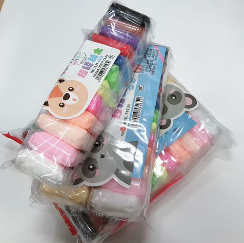 Kindergarten handicraft supplies ultra-light clay 12-color boxed colored clay light clay simple packaging popular clay materials