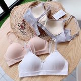 Girls' Underwear for Female Junior High School Students Glaze Fixed Cup High School Students Developmental Bra Thin Bra without Steel Rings