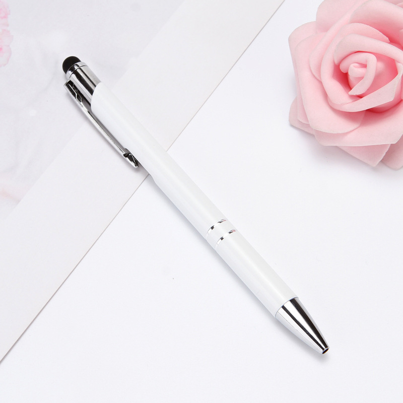 Publicidad bolígrafo letras regalo pluma pantalla táctil Prensa Bolígrafo De Metal varilla de aluminio oxidación bolígrafo logotipo impreso