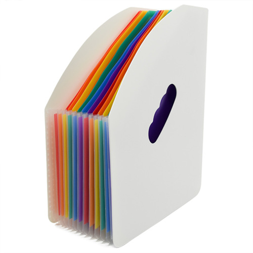Self-reliance book magazine material rack triangular 13-grid colorful carry-on day-style accordion bag 25-grid storage folder