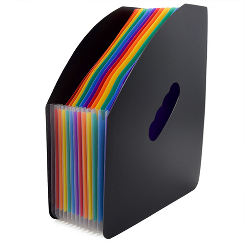 Self-reliance book magazine material rack triangular 13-grid colorful carry-on day-style accordion bag 25-grid storage folder