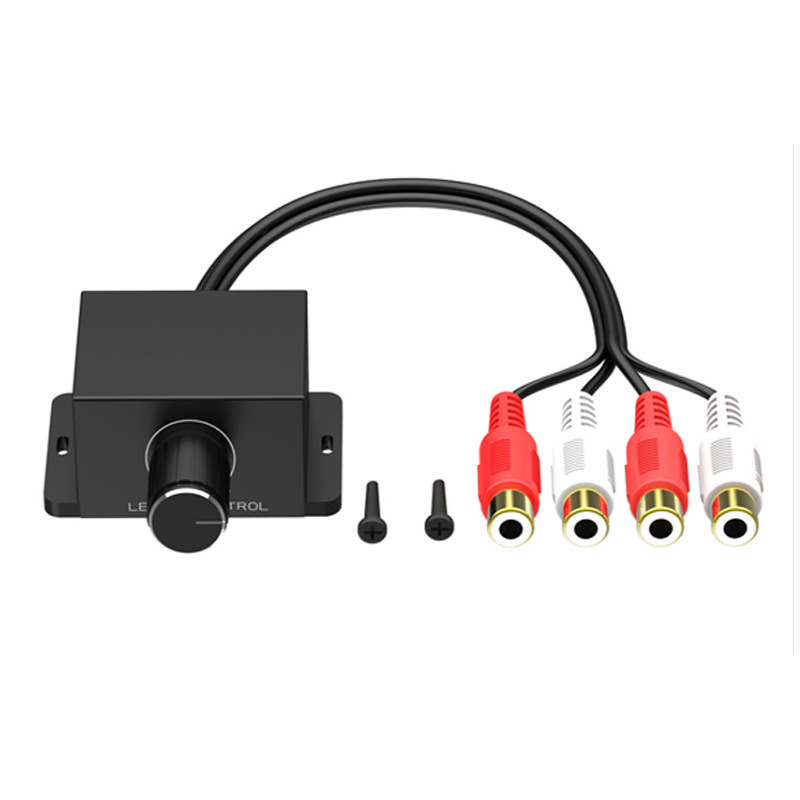 Amplificador de coche regulador de volumen/potenciómetro RCA hembra de entrada y salida 2RCA macho y hembra potenciómetro coche H