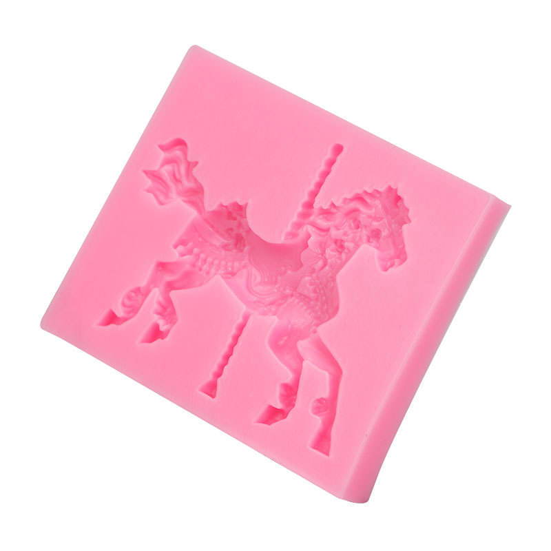 Nuevo carrusel fondant cake decoración molde fondant molde de silicona chocolate molde de silicona líquida