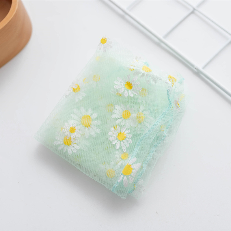 Primavera y verano japonés nueva pila calcetines Daisy transparente malla delgada transpirable crisantemo encaje hadas Calcetines