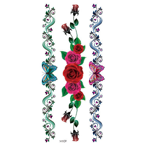 Eagle tattoo sticker, animal, flower, snake, text tattoo sticker, color printing, black and white, supply