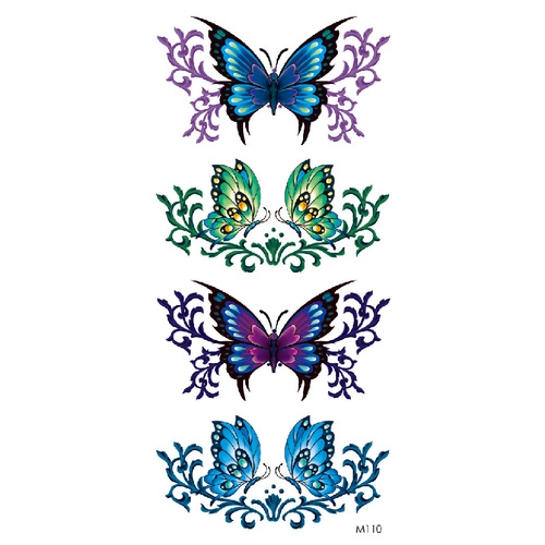 Eagle tattoo sticker, animal, flower, snake, text tattoo sticker, color printing, black and white, supply